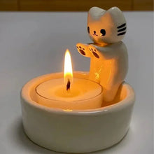 Laden Sie das Bild in den Galerie-Viewer, Niedlicher Katzen-Kerzenhalter