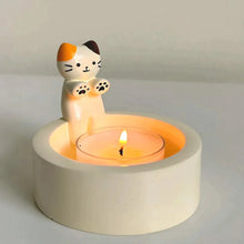 Laden Sie das Bild in den Galerie-Viewer, Niedlicher Katzen-Kerzenhalter
