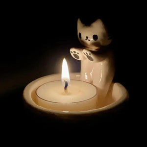 Niedlicher Katzen-Kerzenhalter