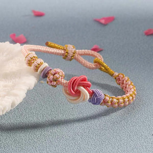 🩷Geflochtenes Armband mit Pfirsichblütenknoten