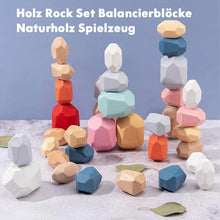Laden Sie das Bild in den Galerie-Viewer, 🔵Holz Rock Set Balancierblöcke Naturholz Spielzeug
