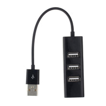 Laden Sie das Bild in den Galerie-Viewer, 4 Ports LED USB 3.0-Adapter-Hub Ein- / Ausschalter für PC Laptop BK (4 USB-Ports-Hubadapter, Schwarz)