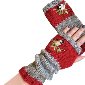 🌺🧤Warme Handschuhe mit Patchwork-Stickerei🧤